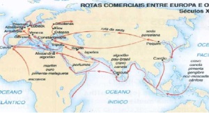 Rotas comerciais entre a Europa e o Orinte (século XV)